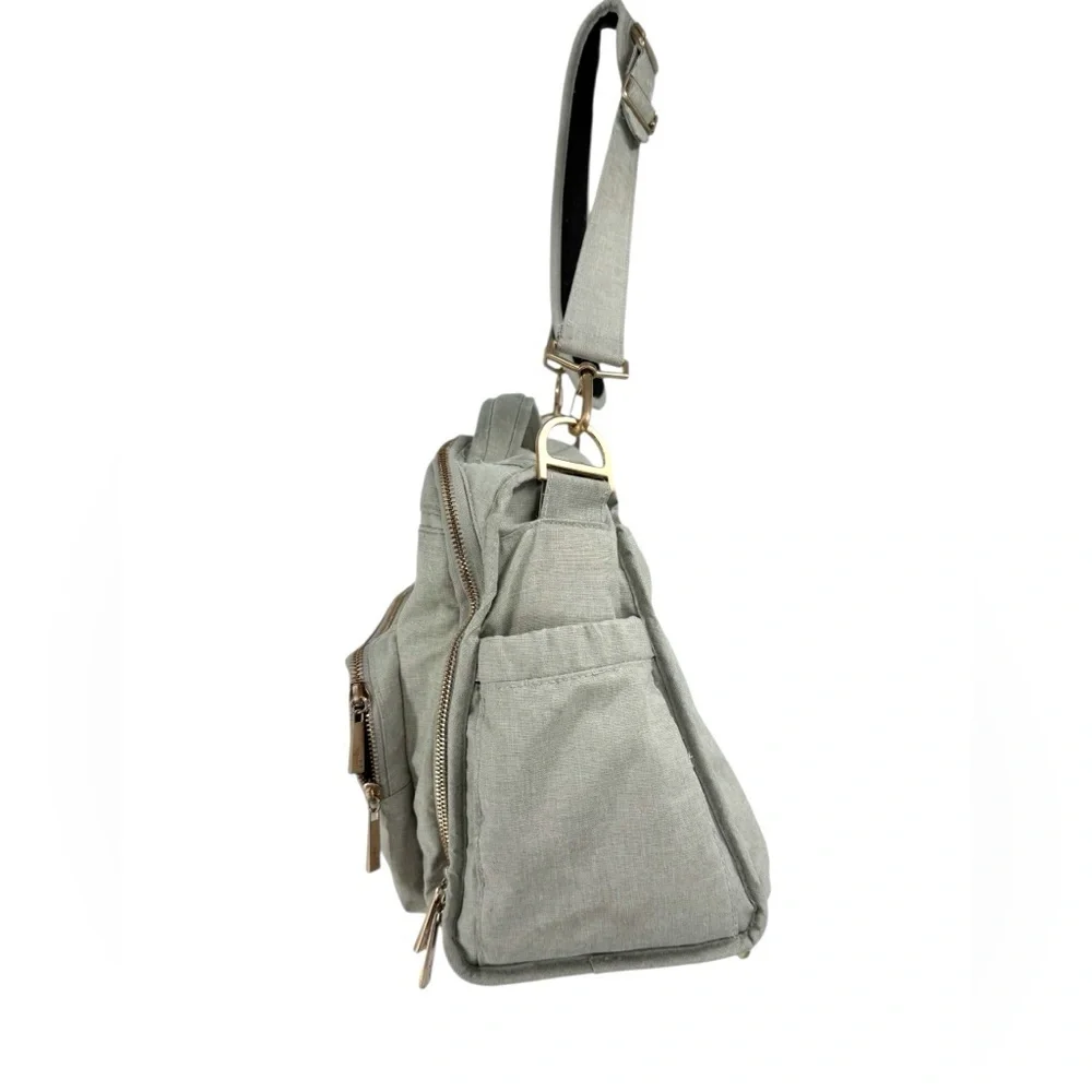 Jujube Be Prepared Diaper Bag Gray Gold Hardware Large Capacity Travel Tote